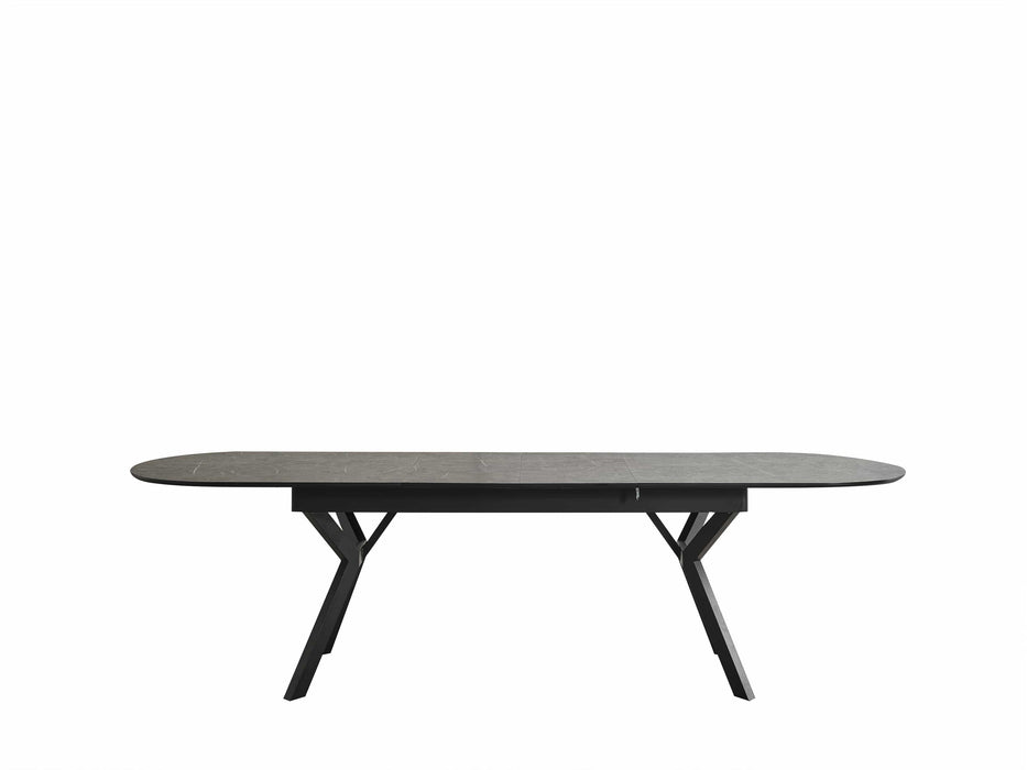 Atmacha Home And Living Dining Table Black Marble Effect Ursano Extandable Dining Table