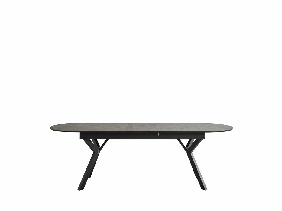 Atmacha Home And Living Dining Table Black Marble Effect Ursano Extandable Dining Table