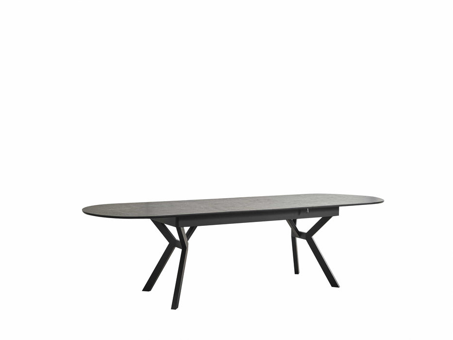 Atmacha Home And Living Dining Table Black Marble Effect Ursano Extandable Dining Table