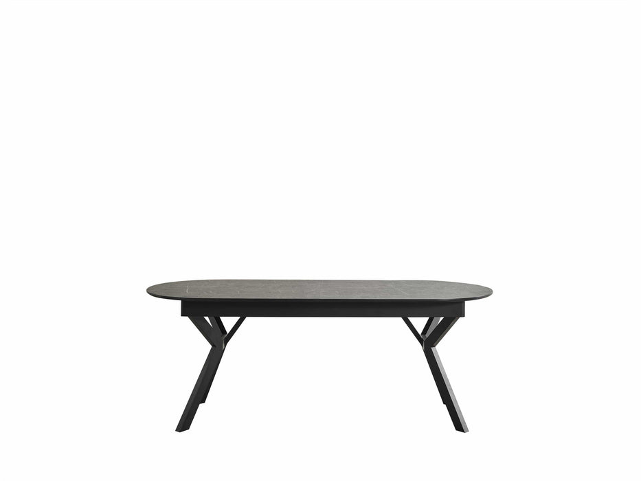 Atmacha Home And Living Dining Table Black Marble Effect Ursano Extandable Dining Table