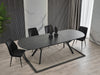 Atmacha Home And Living Dining Table Black Marble Effect Ursano Extandable Dining Table