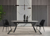 Atmacha Home And Living Dining Table Black Marble Effect Ursano Extandable Dining Table