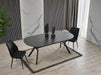 Atmacha Home And Living Dining Table Black Marble Effect Ursano Extandable Dining Table