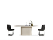 Atmacha Home And Living Dining Table Ecru / Glass Top Gucci Dining Table