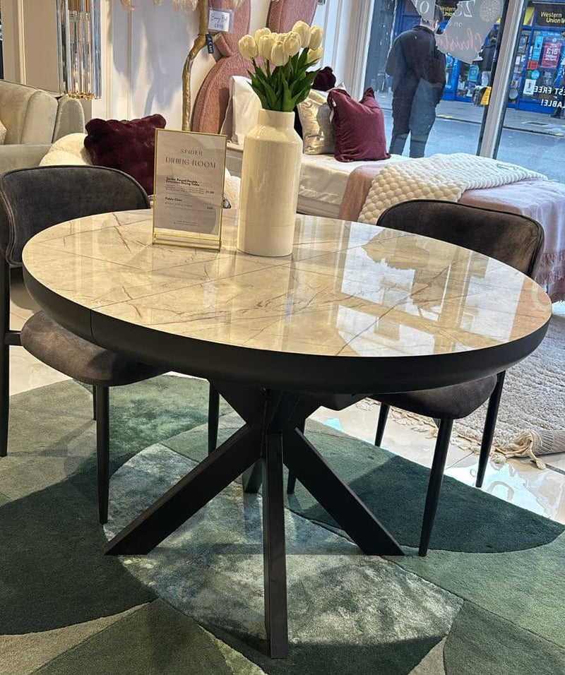 Atmacha Home And Living Dining Table Ex Display Spider Extendable Round Dining Table