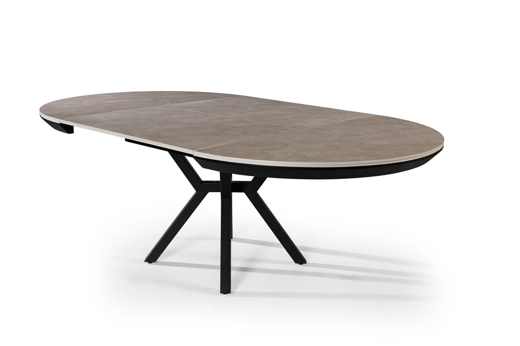 Atmacha Home And Living Dining Table Grey Maris Double Extendable Round Dining Table