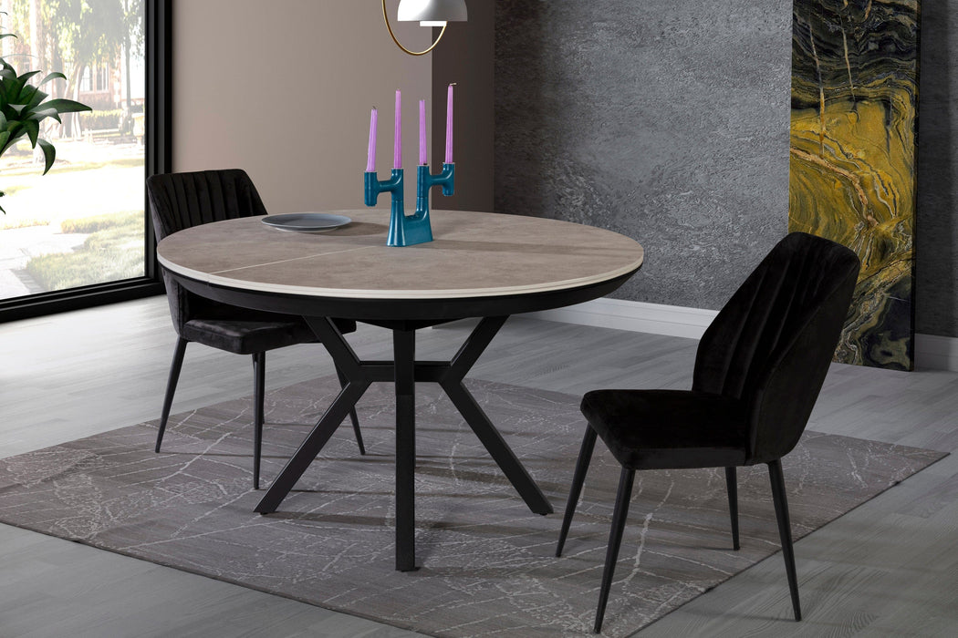 Atmacha Home And Living Dining Table Grey Maris Double Extendable Round Dining Table