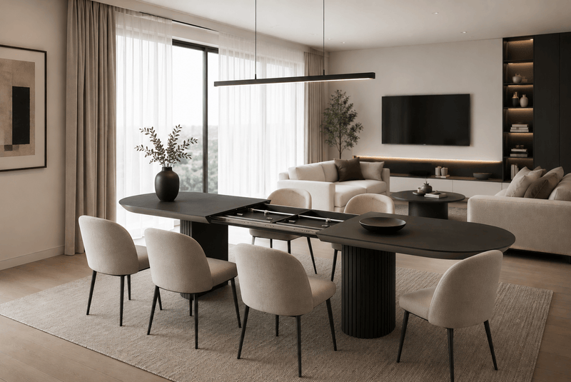 Atmacha Home And Living Dining Table Harmonia Double Extendable Dining Table