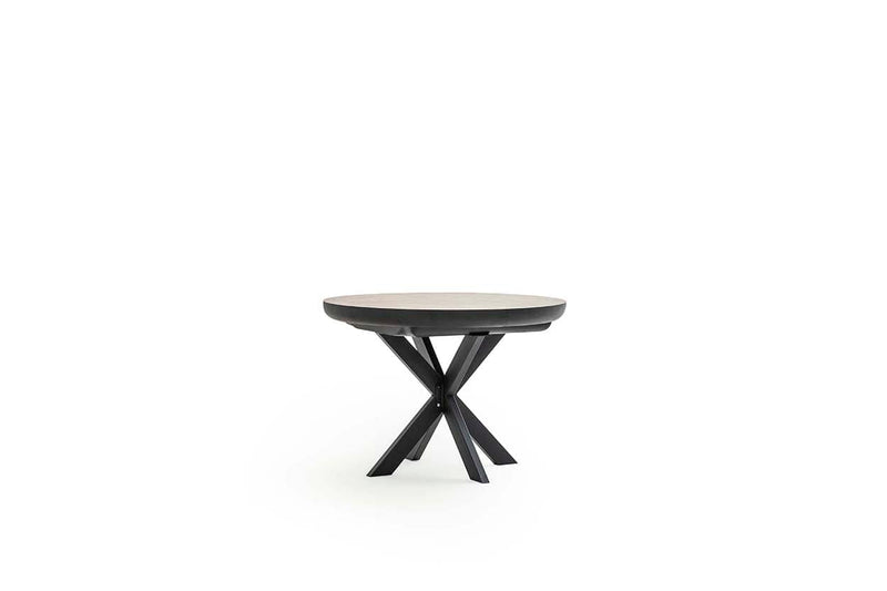 Atmacha Home And Living Dining Table Light Concrete / Black Spider Extendable Round Dining Table