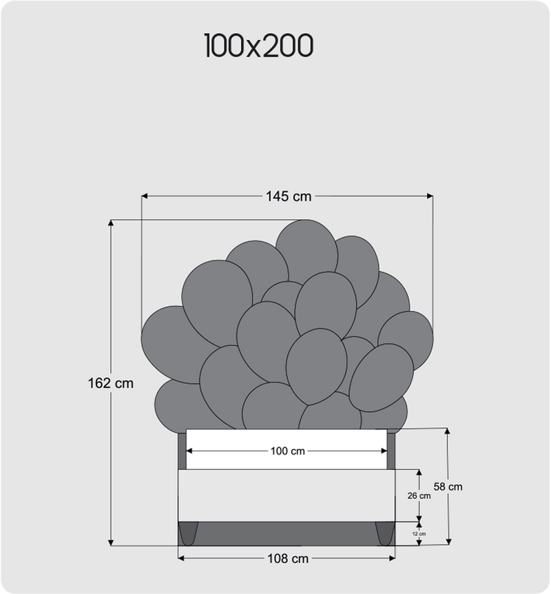 Atmacha Home And Living Kids Room 100x200 cm Balloon Bed With Storage