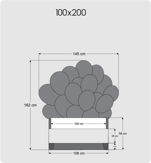Atmacha Home And Living Kids Room 100x200 cm Balloon Bed With Storage