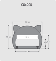 Atmacha Home And Living Kids Room 100x200 cm Cat Bed With Storage
