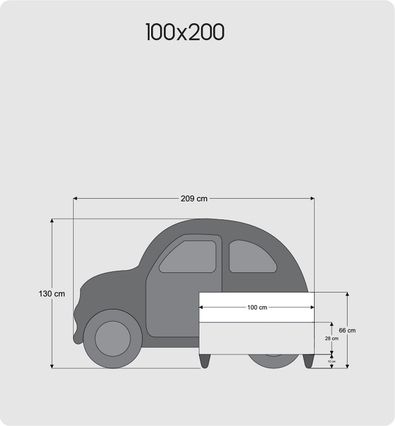 Atmacha Home And Living Kids Room 100x200 cm Yellow Card Bed With Storage