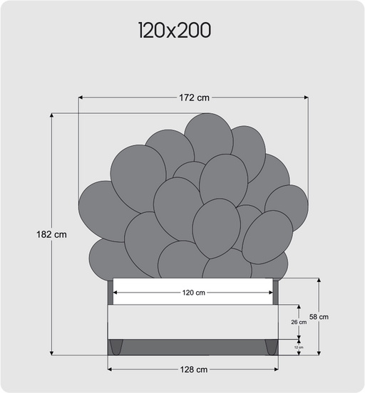 Atmacha Home And Living Kids Room 120x200 cm Balloon Bed With Storage