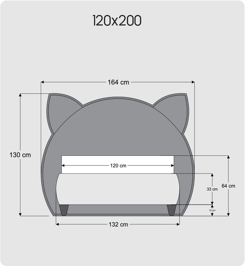 Atmacha Home And Living Kids Room 120x200 cm Cat Bed With Storage