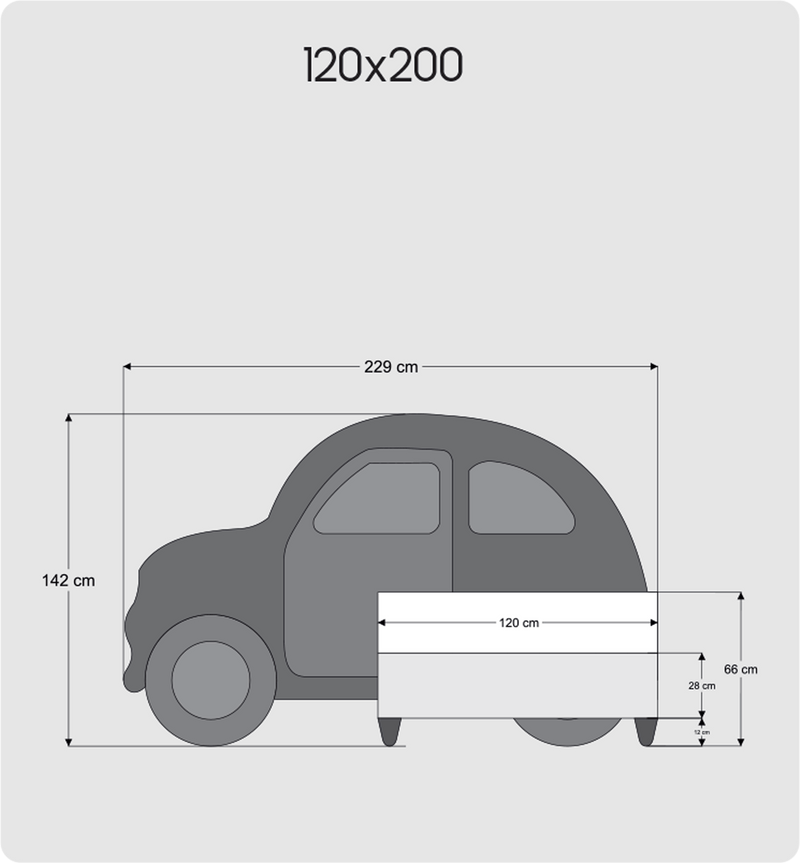 Atmacha Home And Living Kids Room 120x200 cm Yellow Card Bed With Storage