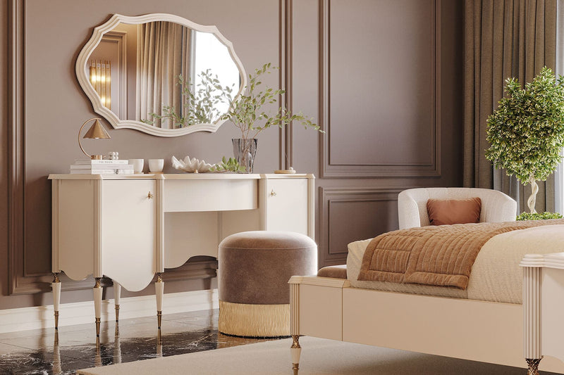 Atmacha Home And Living Monaco Dresser, Pouf and Mirror