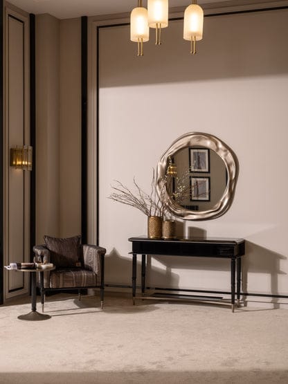 Atmacha Home And Living Nesting Table Anthracite / Antique Brass Istanblue Nesting Table