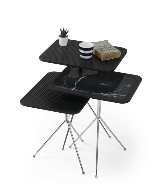 Atmacha Home And Living Nesting Table Chrome Diamond Nesting Table