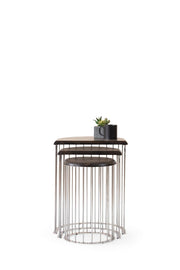 Atmacha Home And Living Nesting Table Chromium / Metal / Chrome Nova Nesting Table
