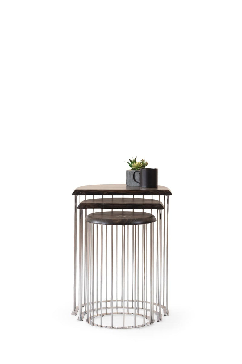 Atmacha Home And Living Nesting Table Chromium / Metal / Chrome Nova Nesting Table
