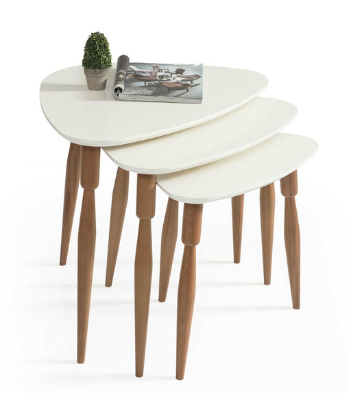 Atmacha Home And Living Nesting Table Ecru / MDF Ege Nesting Table