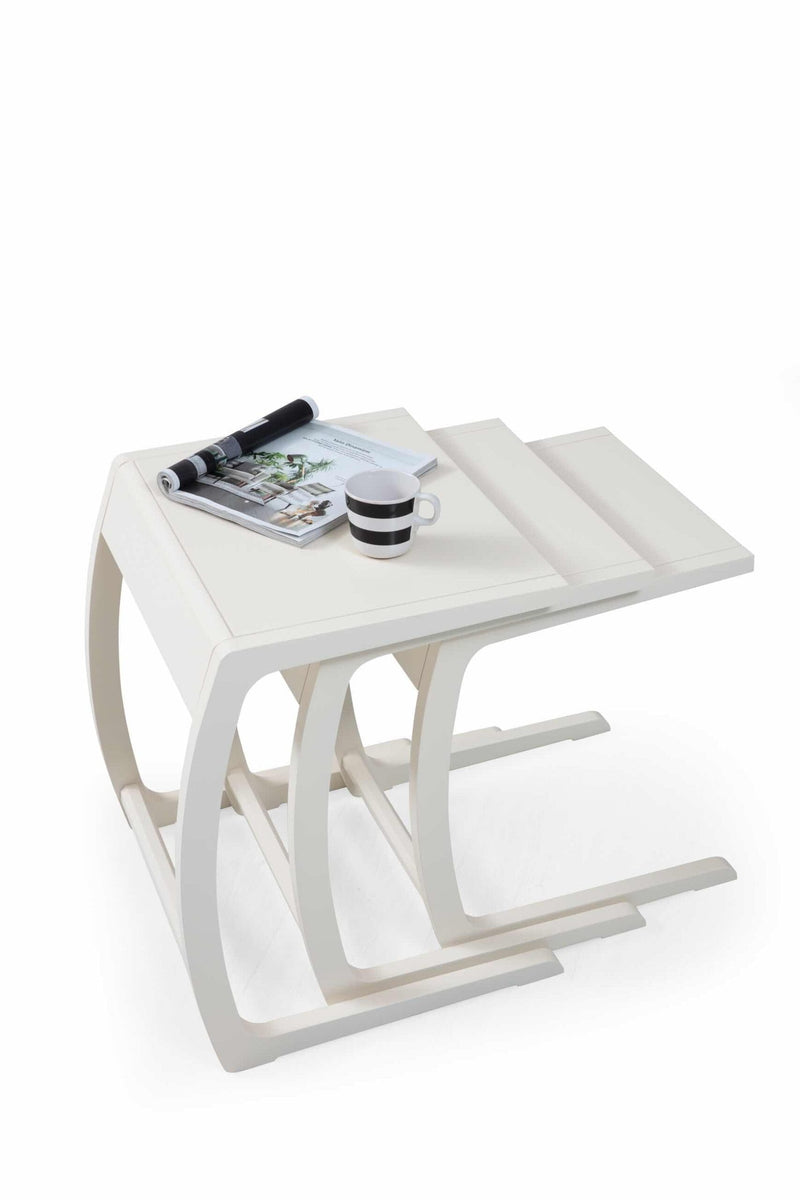 Atmacha Home And Living Nesting Table Ecru / Standard Prada Nesting Table