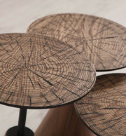 Atmacha Home And Living Nesting Table Wallnut Peach Nesting Table