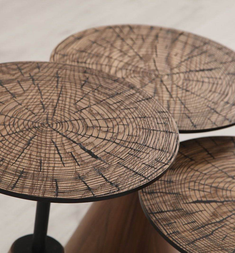 Atmacha Home And Living Nesting Table Wallnut Peach Nesting Table