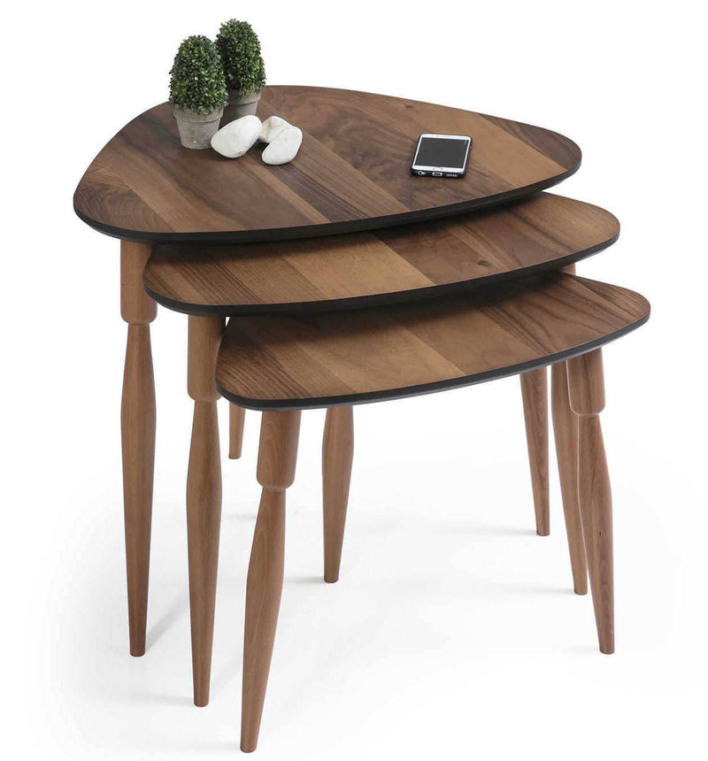 Atmacha Home And Living Nesting Table Walnut / Walnut Ege Nesting Table