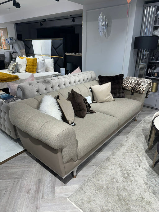 Atmacha Home And Living Outlet 3 Seater / Beige / Rose Gold Ex Display Atlantis Sofa