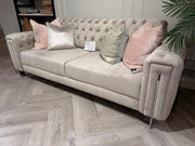 Atmacha Home And Living Outlet 3 Seater / Grey / Chrome Exdisplay Rai 3 Seater Sofa Bed