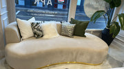 Atmacha Home And Living Outlet 3 Seater (Sofa Bed) / Cream / Gold Ex Display Hera Curve Sofa (Outlet)