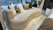 Atmacha Home And Living Outlet 3 Seater (Sofa Bed) / Cream / Gold Ex Display Hera Curve Sofa (Outlet)