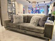 Atmacha Home And Living Outlet 3 Seater (Sofa Bed) / Dark Grey / Gold Ex Display Denis Sofa Bed (Outlet)