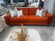Atmacha Home And Living Outlet 3 Seater(Without Sofa Bed) / Orange / Antique brass Exdisplay Deria Sofa(Orange)