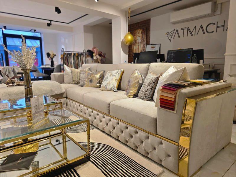 Atmacha Home And Living Outlet 300x200 / Left Facing / Gold Africa Corner Sofa (Outlet) 350x200 cm