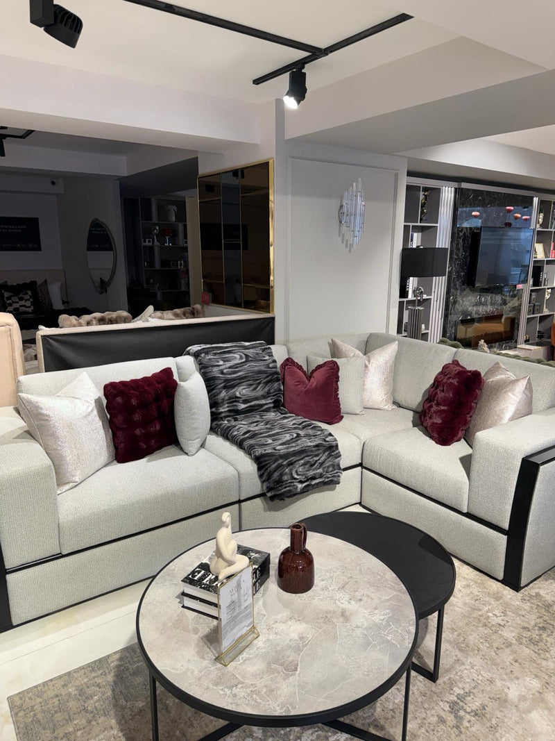 Atmacha Home And Living Outlet 305x210 / Right Facing / Matt black Ex Display Africa Corner Sofa(305x210 cm)
