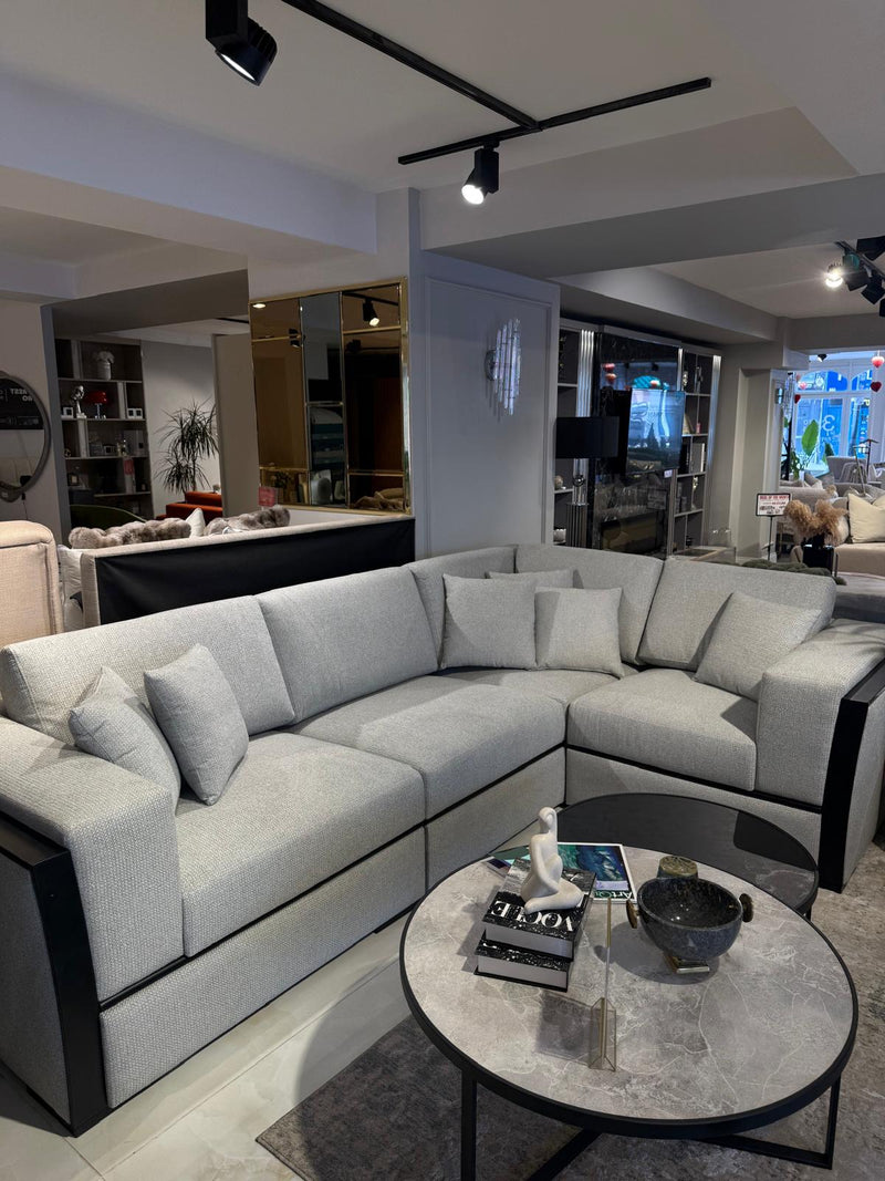Atmacha Home And Living Outlet 305x210 / Right Facing / Matt black Ex Display Africa Corner Sofa(305x210 cm)