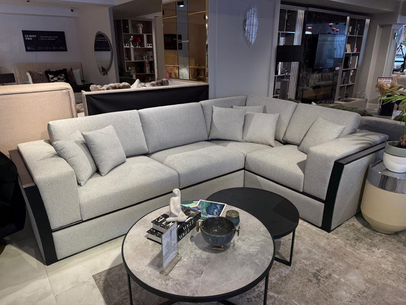 Atmacha Home And Living Outlet 305x210 / Right Facing / Matt black Ex Display Africa Corner Sofa(305x210 cm)
