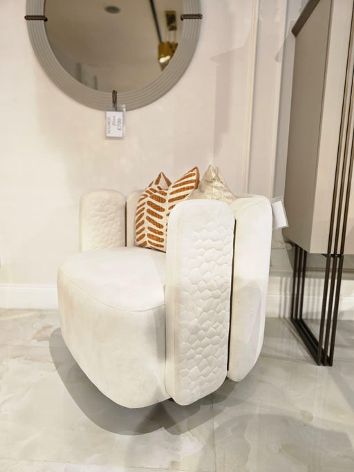 Atmacha Home And Living Outlet Armchair / Cream / Antique Brass Gilletti Armchair (Outlet)