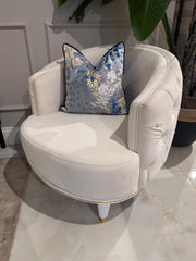 Atmacha Home And Living Outlet Armchair / Cream / Gold Ex Display Coco Armchair