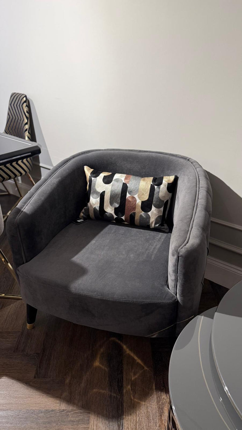 Atmacha Home And Living outlet Armchair / Dark Grey / Gold Ex Display Coco Armchair
