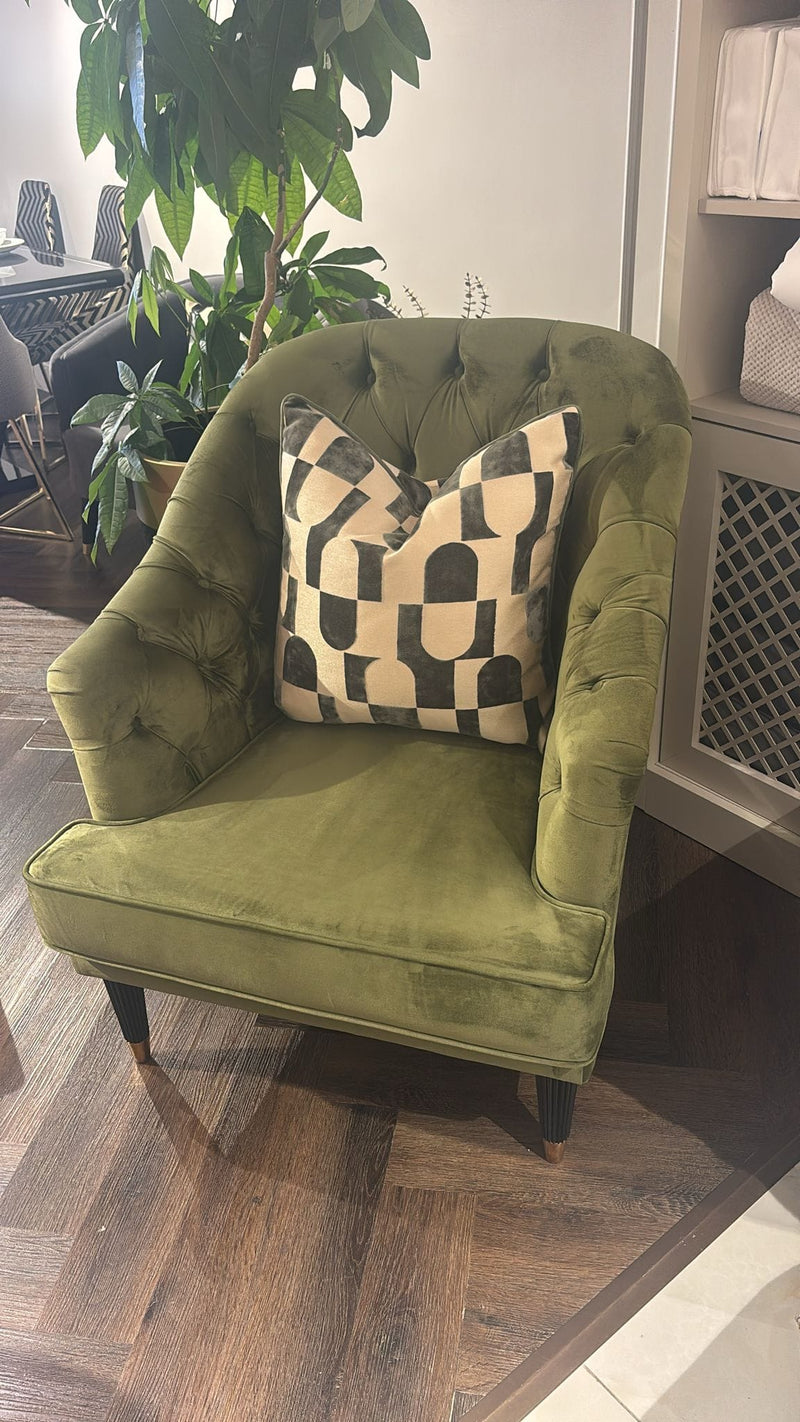 Atmacha Home And Living outlet Armchair / Green / Gold Ex Display Milan Armchair