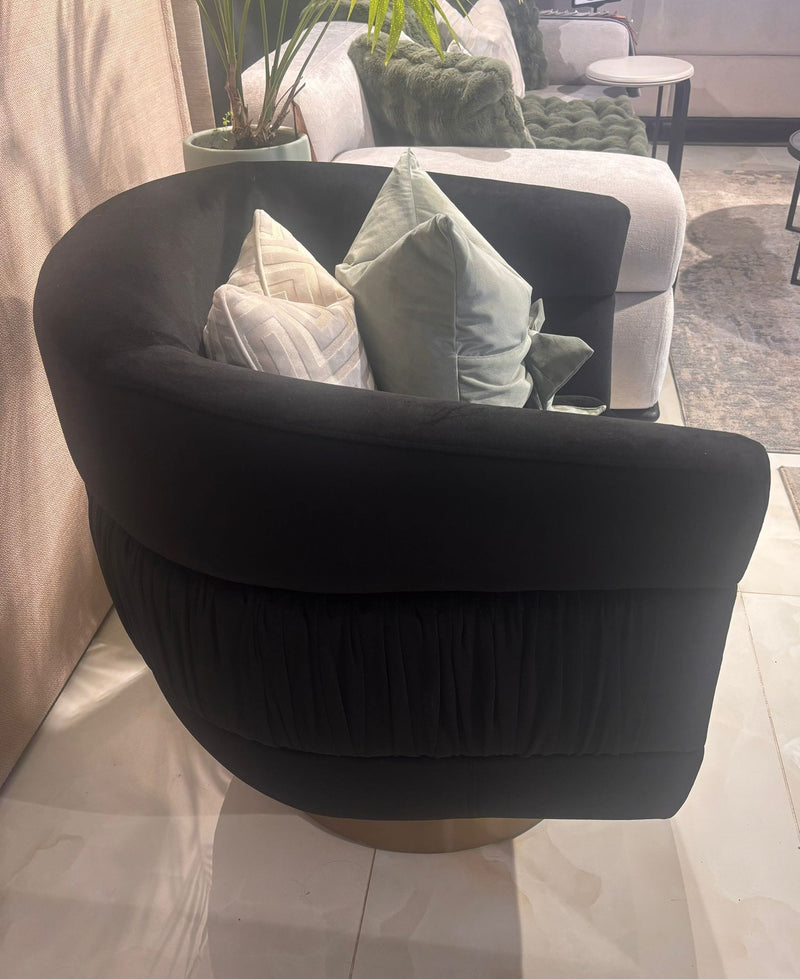 Atmacha Home And Living Outlet Black / Antique Brass Ex display Deria Armchair