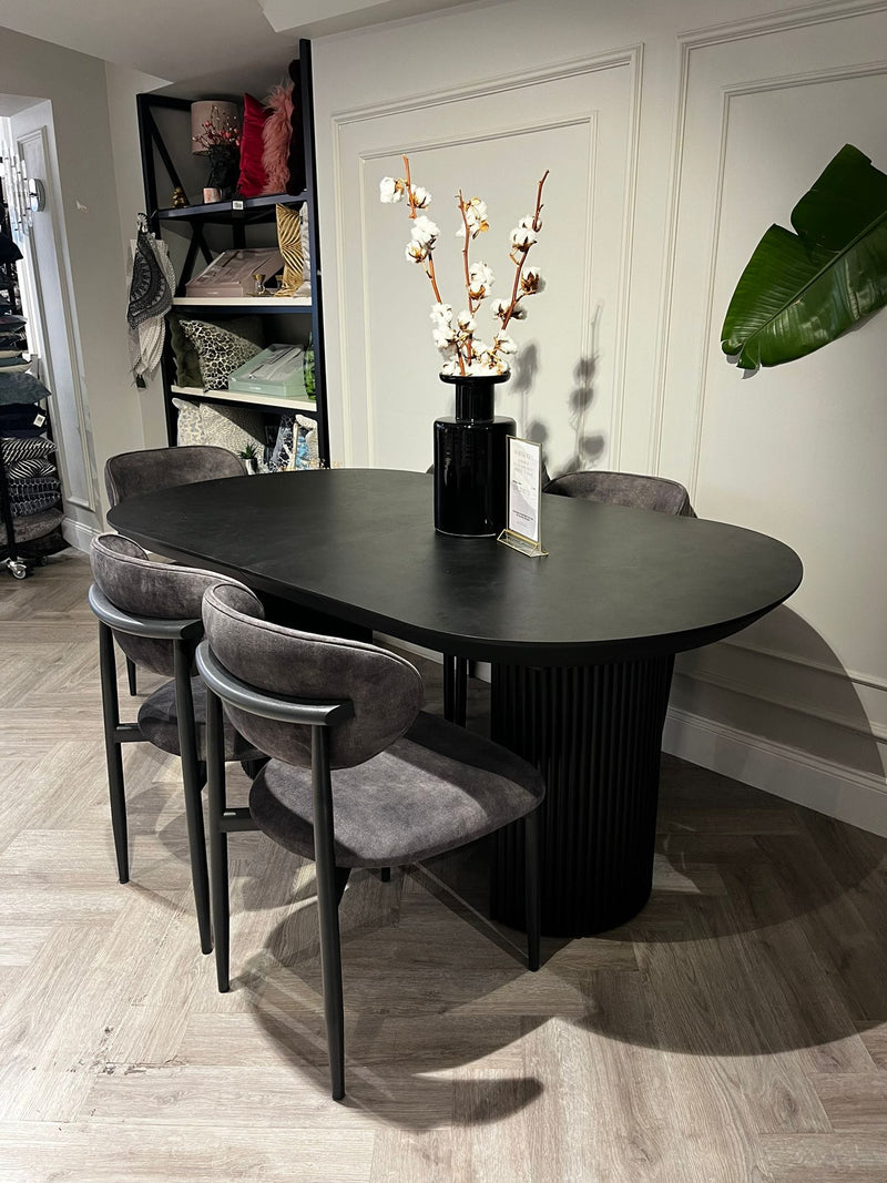 Atmacha Home And Living Outlet Black Harmonia Double Extendable Dining Table