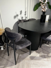 Atmacha Home And Living Outlet Black Harmonia Double Extendable Dining Table