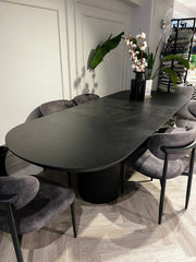 Atmacha Home And Living Outlet Black Harmonia Double Extendable Dining Table