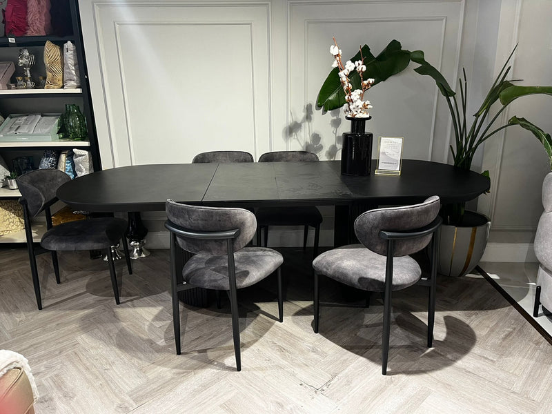 Atmacha Home And Living Outlet Black Harmonia Double Extendable Dining Table