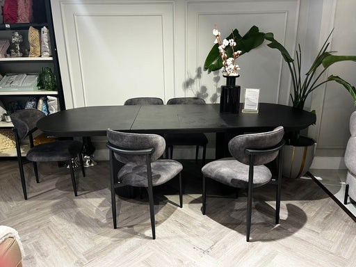 Atmacha Home And Living Outlet Black Harmonia Double Extendable Dining Table